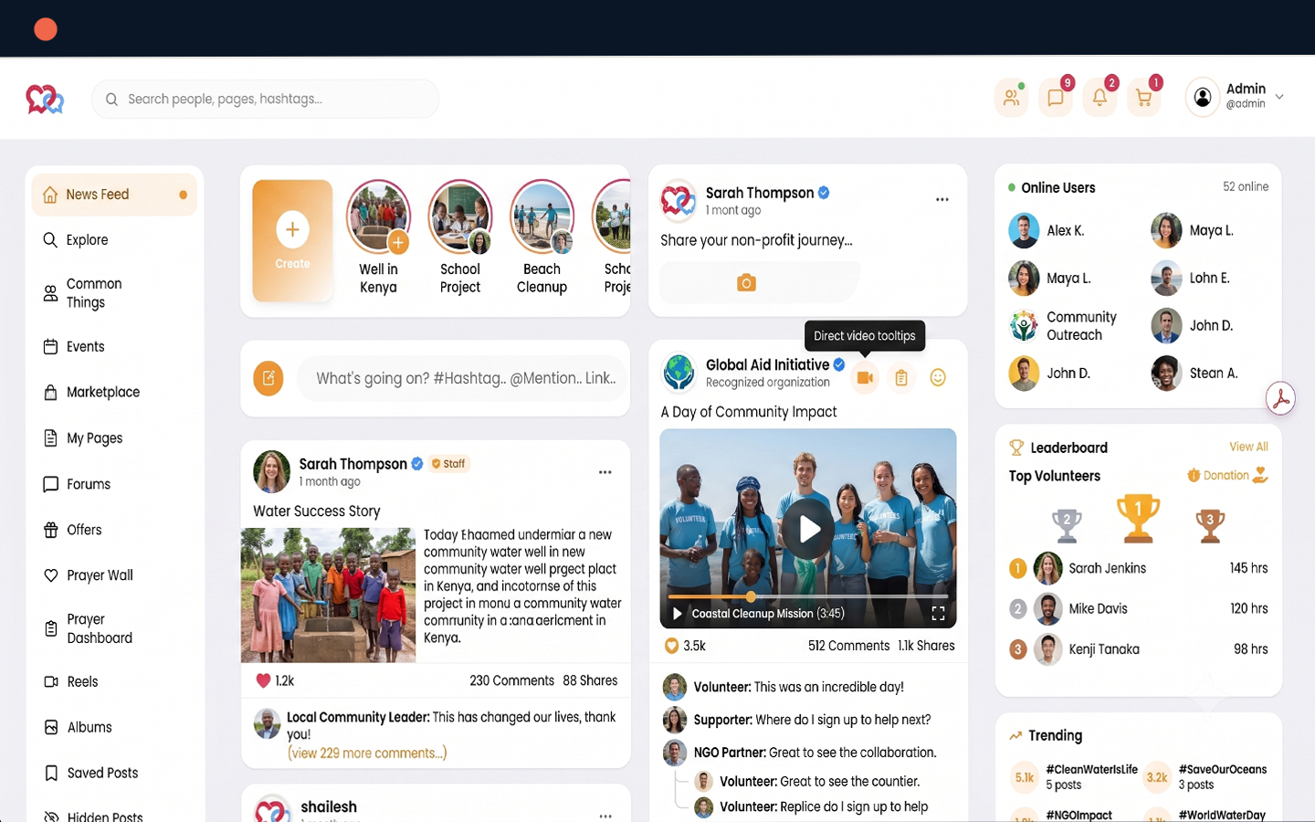 Heartlynks activity feed