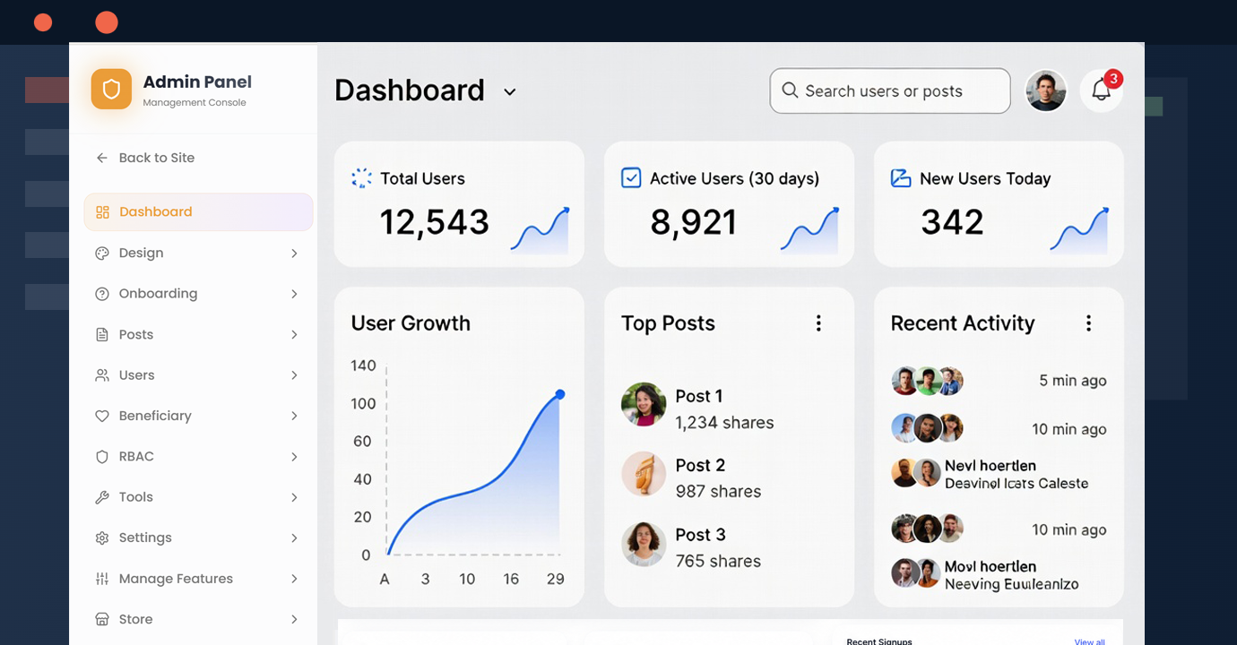 Heartlynks admin dashboard