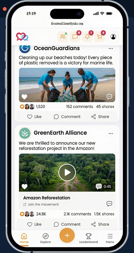 Heartlynks branded mobile app